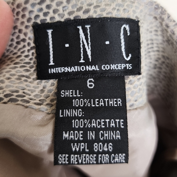 Vintage Leather Snake Print Knee Length Pencil Skirt 6 - Picture 4 of 5